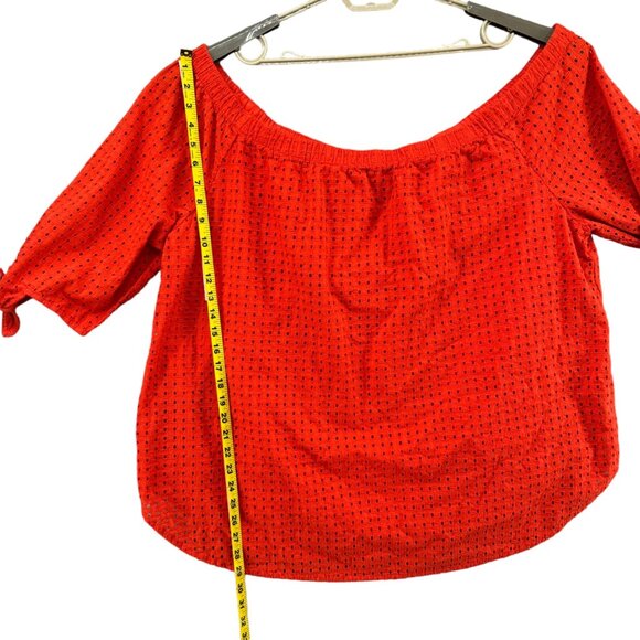 Jessica London Perforated Top Womens Orange Perforated Cotton SS Size 28W - Picture 8 of 11